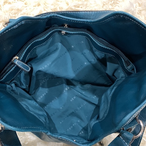 NEW YORK AND COMPANY VEGAN LEATHER SLOUCHY HOBO BAG - TEAL - Picture 6 of 10